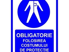 Placuta obligatorie folosirea costumului de protectie